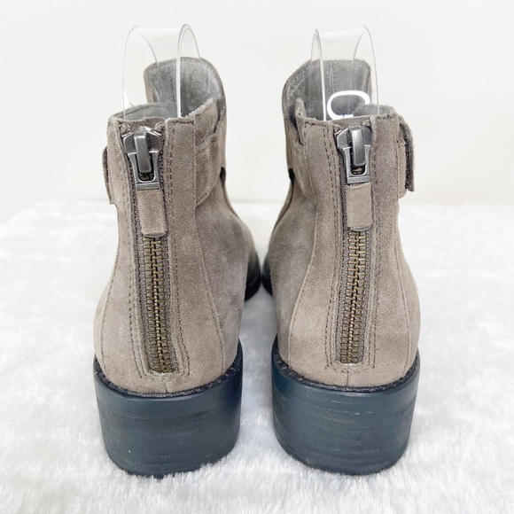 Eileen Fisher Beige Suede Leather Ankle Booties - Picture 9 of 14